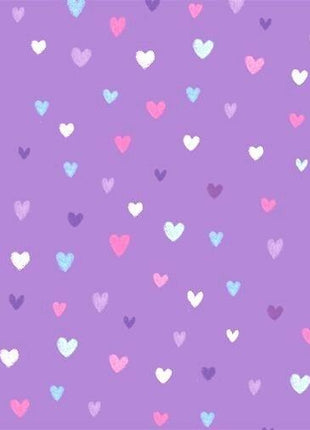 ** STUDIO E's "UNICORN KISSES" - FAT QUARTER FABRIC PURPLE LOVE HEART BLENDER - ThreadandTrimmings