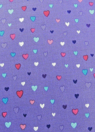 ** STUDIO E's "UNICORN KISSES" - FAT QUARTER FABRIC PURPLE LOVE HEART BLENDER - ThreadandTrimmings