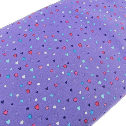 ** STUDIO E's "UNICORN KISSES" - FAT QUARTER FABRIC PURPLE LOVE HEART BLENDER - ThreadandTrimmings