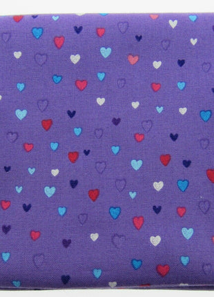 ** STUDIO E's "UNICORN KISSES" - FAT QUARTER FABRIC PURPLE LOVE HEART BLENDER - ThreadandTrimmings