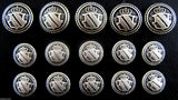 A SET of ANTIQUE SILVER METAL MILITARY SHIELD BLAZER BUTTONS B1978 - ThreadandTrimmings