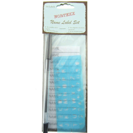 Iron On Name Tape Set with Stencil, Pen and Name Tape for 24 Names - ThreadandTrimmings