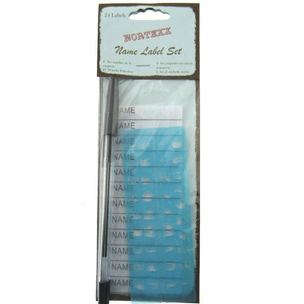 Iron On Name Tape Set with Stencil, Pen and Name Tape for 24 Names - ThreadandTrimmings