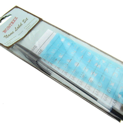 Iron On Name Tape Set with Stencil, Pen and Name Tape for 24 Names - ThreadandTrimmings