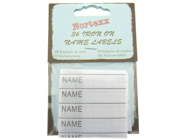 Iron On Name Tape Labels for School Kids or Care Homes x 36 - ThreadandTrimmings