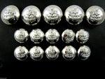 A Set of Polished Silver Green Howard Blazer Domed Plastic Shank Buttons (B108)