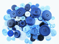 ** Mixed Blue Buttons -  Pastel and Bright Blue Craft Buttons - 1 Kilo Bag - ThreadandTrimmings