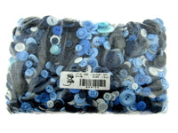 ** Mixed Blue Buttons -  Pastel and Bright Blue Craft Buttons - 1 Kilo Bag - ThreadandTrimmings