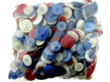 ** Mixed Red/White/Blue Buttons -  Red/White/Blue Craft Buttons - 1 Kilo Bag - ThreadandTrimmings