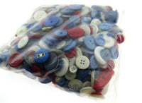 ** Mixed Red/White/Blue Buttons -  Red/White/Blue Craft Buttons - 1 Kilo Bag - ThreadandTrimmings