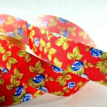 Itsy-Bitsy Flower Print Ribbon - 10 Meter Roll - 15mm Width - ThreadandTrimmings