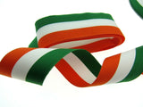 IRISH TRICOLOUR FAILLE RIBBON 15mm, 25mm, 35mm.  WHOLE ROLLS AVAILABLE - ThreadandTrimmings