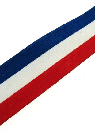 RED WHITE & BLUE FAILLE RIBBON 15mm, 25mm,  WHOLE ROLLS AVAILABLE UK/FRANCE/USA - ThreadandTrimmings