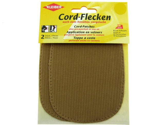 CORDUROY ELBOW / KNEE REPAIR PATCHES / KLEIBER IRON or SEW-ON PRE-PUNCHED PATCH - ThreadandTrimmings