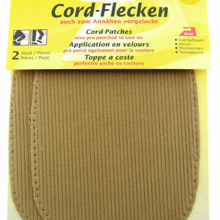 CORDUROY ELBOW / KNEE REPAIR PATCHES / KLEIBER IRON or SEW-ON PRE-PUNCHED PATCH - ThreadandTrimmings