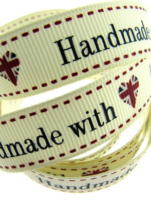 ** BERTIE'S BOWS "HAND MADE WITH" GROSGRAIN RIBBON 16mm - ThreadandTrimmings