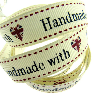 ** BERTIE'S BOWS "HAND MADE WITH" GROSGRAIN RIBBON 16mm - ThreadandTrimmings