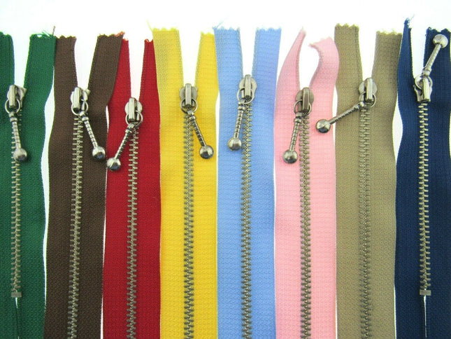 METAL POCKET ZIPS With ATTRACTIVE ZIP PULLER - ThreadandTrimmings