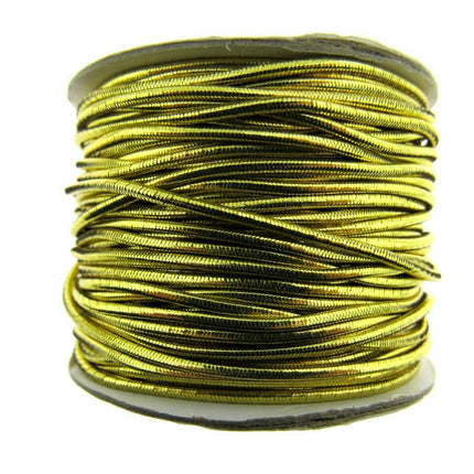 ** HIGH GLOSS 1.7mm LUREX ROUND ELASTIC by BERISFORDS.  20m WHOLE ROLL - ThreadandTrimmings