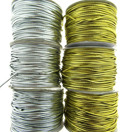** HIGH GLOSS 1.7mm LUREX ROUND ELASTIC by BERISFORDS.  20m WHOLE ROLL - ThreadandTrimmings