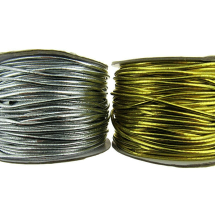 ** HIGH GLOSS 1.7mm LUREX ROUND ELASTIC by BERISFORDS.  20m WHOLE ROLL - ThreadandTrimmings