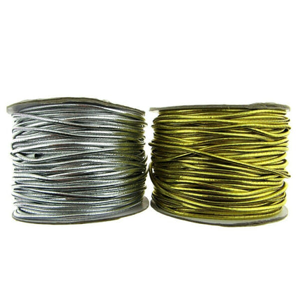 ** HIGH GLOSS 1.7mm LUREX ROUND ELASTIC by BERISFORDS.  20m WHOLE ROLL - ThreadandTrimmings