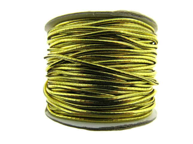 ** HIGH GLOSS 1.7mm LUREX ROUND ELASTIC by BERISFORDS.  20m WHOLE ROLL - ThreadandTrimmings