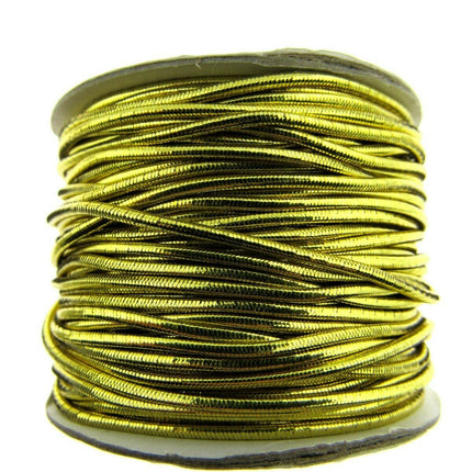 ** HIGH GLOSS 1.7mm LUREX ROUND ELASTIC by BERISFORDS.  20m WHOLE ROLL - ThreadandTrimmings