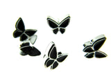 11mm PLASTIC BLACK UTTERFLY BUTTONS With SILVER COLOURED EDGE and SHANK - ThreadandTrimmings