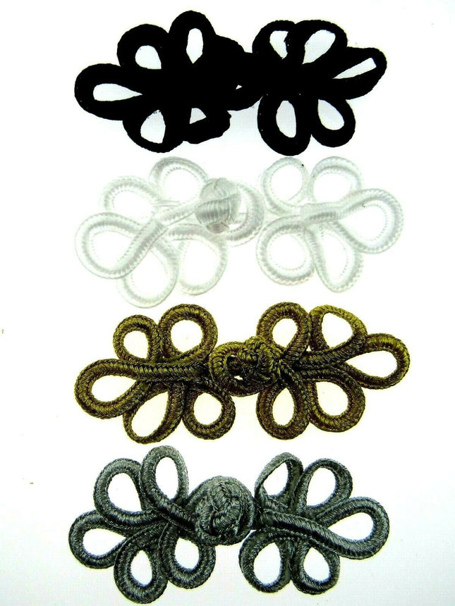 FROG FASTENERS and BUTTON CLOSURES - CHOOSE FROM VARIOUS COLOURS & SIZES - ThreadandTrimmings