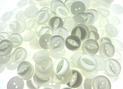 Round Fish Eye Baby Buttons x 100 - From 5 Sizes - 11.5mm 14mm 16mm 19mm 23mm - ThreadandTrimmings