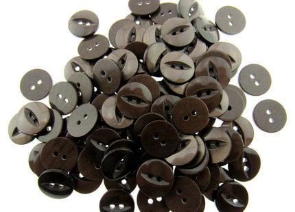 Round Fish Eye Baby Buttons x 100 - From 5 Sizes - 11.5mm 14mm 16mm 19mm 23mm - ThreadandTrimmings