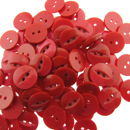 Round Fish Eye Baby Buttons x 100 - From 5 Sizes - 11.5mm 14mm 16mm 19mm 23mm - ThreadandTrimmings