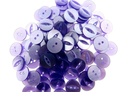 Round Fish Eye Baby Buttons x 100 - From 5 Sizes - 11.5mm 14mm 16mm 19mm 23mm - ThreadandTrimmings