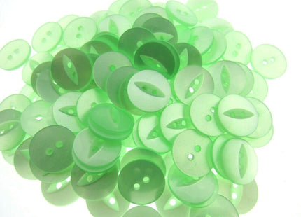 Round Fish Eye Baby Buttons x 100 - From 5 Sizes - 11.5mm 14mm 16mm 19mm 23mm - ThreadandTrimmings