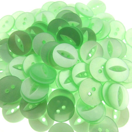 Round Fish Eye Baby Buttons x 100 - From 5 Sizes - 11.5mm 14mm 16mm 19mm 23mm - ThreadandTrimmings