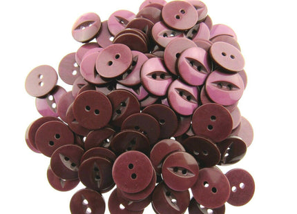 Round Fish Eye Baby Buttons x 100 - From 5 Sizes - 11.5mm 14mm 16mm 19mm 23mm - ThreadandTrimmings