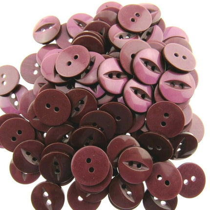 Round Fish Eye Baby Buttons x 100 - From 5 Sizes - 11.5mm 14mm 16mm 19mm 23mm - ThreadandTrimmings