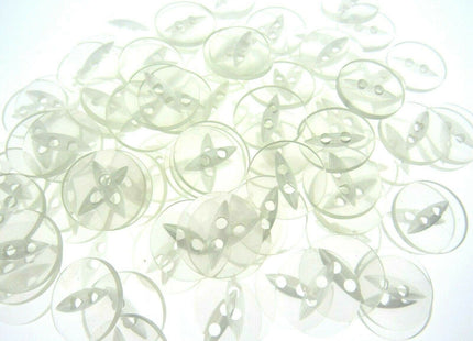 Round Fish Eye Baby Buttons x 100 - From 5 Sizes - 11.5mm 14mm 16mm 19mm 23mm - ThreadandTrimmings