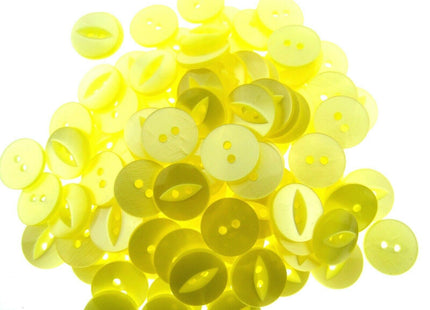 Round Fish Eye Baby Buttons x 100 - From 5 Sizes - 11.5mm 14mm 16mm 19mm 23mm - ThreadandTrimmings