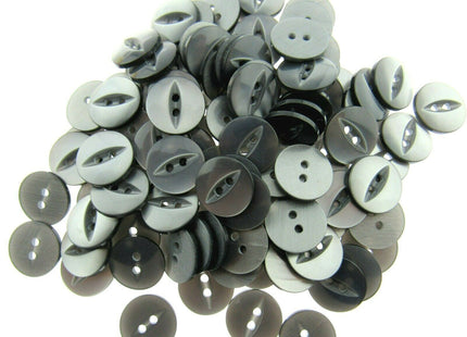 Round Fish Eye Baby Buttons x 100 - From 5 Sizes - 11.5mm 14mm 16mm 19mm 23mm - ThreadandTrimmings