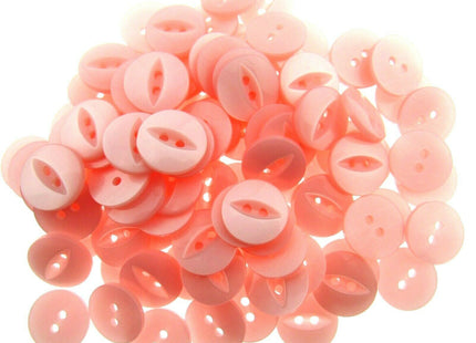 Round Fish Eye Baby Buttons x 100 - From 5 Sizes - 11.5mm 14mm 16mm 19mm 23mm - ThreadandTrimmings
