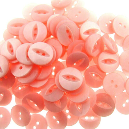 Round Fish Eye Baby Buttons x 100 - From 5 Sizes - 11.5mm 14mm 16mm 19mm 23mm - ThreadandTrimmings