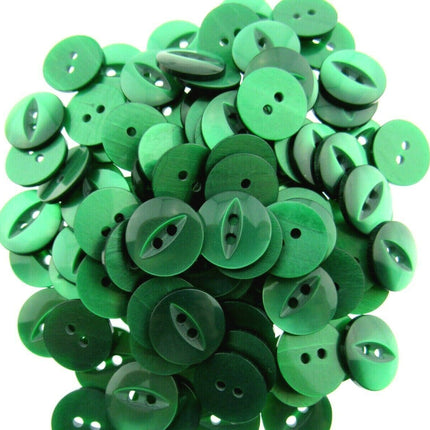 Round Fish Eye Baby Buttons x 100 - From 5 Sizes - 11.5mm 14mm 16mm 19mm 23mm - ThreadandTrimmings