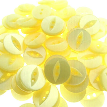 Round Fish Eye Baby Buttons x 100 - From 5 Sizes - 11.5mm 14mm 16mm 19mm 23mm - ThreadandTrimmings