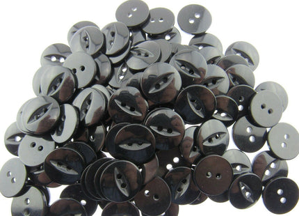 Round Fish Eye Baby Buttons x 100 - From 5 Sizes - 11.5mm 14mm 16mm 19mm 23mm - ThreadandTrimmings
