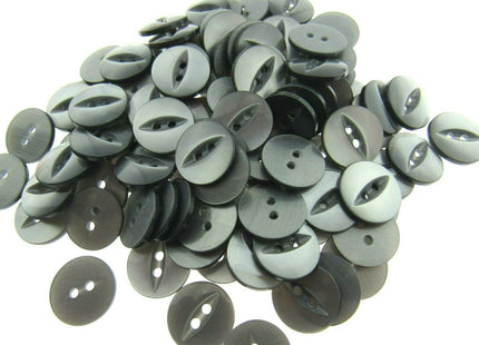 Round Fish Eye Baby Buttons x 100 - From 5 Sizes - 11.5mm 14mm 16mm 19mm 23mm - ThreadandTrimmings