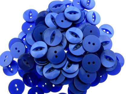 Round Fish Eye Baby Buttons x 100 - From 5 Sizes - 11.5mm 14mm 16mm 19mm 23mm - ThreadandTrimmings