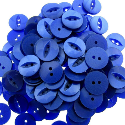 Round Fish Eye Baby Buttons x 100 - From 5 Sizes - 11.5mm 14mm 16mm 19mm 23mm - ThreadandTrimmings