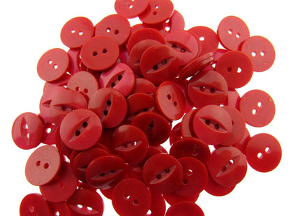 Round Fish Eye Baby Buttons x 100 - From 5 Sizes - 11.5mm 14mm 16mm 19mm 23mm - ThreadandTrimmings